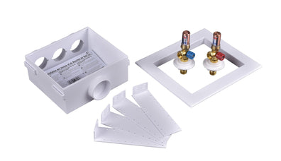 QUADTRO Washing Machine Outlet Box w/ 1/4 Turn Copper Hammer Valve (Standard Pack) - APEX Supply Co.