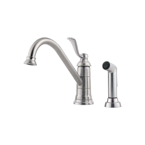 Pfister Portland 1.8 GPM Single Hole Kitchen Faucet - Includes Side Spray and Escutcheon - APEX Supply Co.
