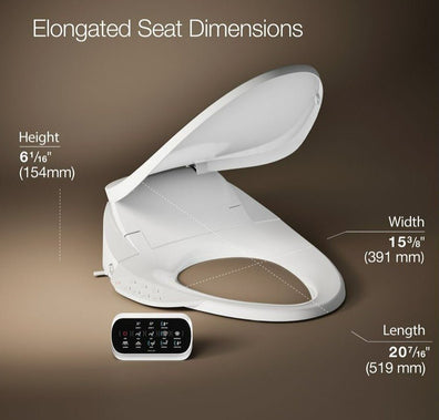 KOHLER C3 - 230 Elongated Bidet Seat with Heated Water, UV Self - Cleaning Wand & Touchscreen Remote - APEX Supply Co.
