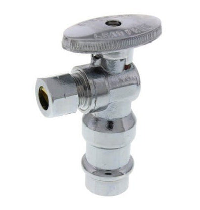 P81212Prnl Everflow 1/4 Trn Press Angle Stop X 3/8 Comp - APEX Supply Co.