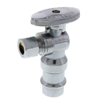 P81212Prnl Everflow 1/4 Trn Press Angle Stop X 3/8 Comp - APEX Supply Co.