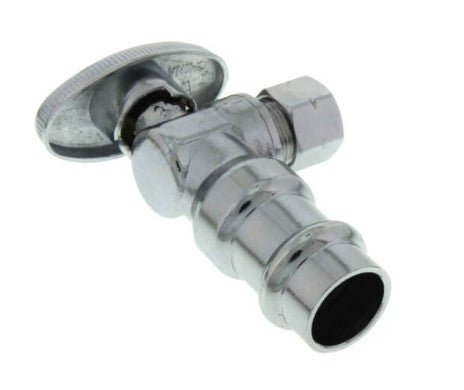 P81212Prnl Everflow 1/4 Trn Press Angle Stop X 3/8 Comp - APEX Supply Co.