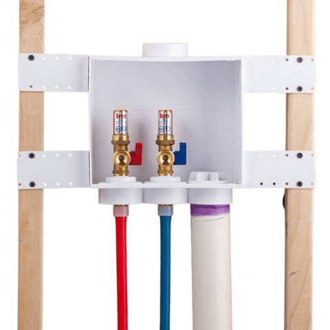 Oatey Washing Machine Outlet Box w/ Hammer Arrestor & Valve (F1960) – 38543 - APEX Supply Co.