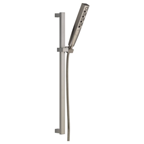 Delta Universal Showering 1.75 GPM Multi Function Hand Shower Package with Touch - Clean and H2Okinetic® Technologies - Includes Slide Bar and Hose - APEX Supply Co.