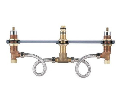 Olympia Faucets Two Handle Roman Tub Valve Set with Ceramic Disc Cartridges and Quick Mount Connector - APEX Supply Co.