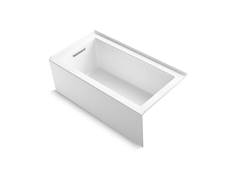 Kohler Underscore 60" x 32" Soaking Bathtub for Three Wall Alcove Installation with Left Drain and 68 Gallon Water Capacity - APEX Supply Co.