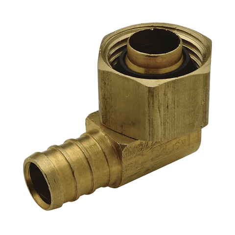 Zurn PEX Brass Swivel 90° Elbow – Barb x FNPT (Lead Free) – QQE33BSGX - APEX Supply Co.