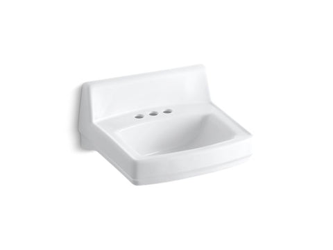 Kohler Greenwich 20 - 3/4" Wall Mounted Bathroom Sink with 3 Holes Drilled and Overflow - APEX Supply Co.
