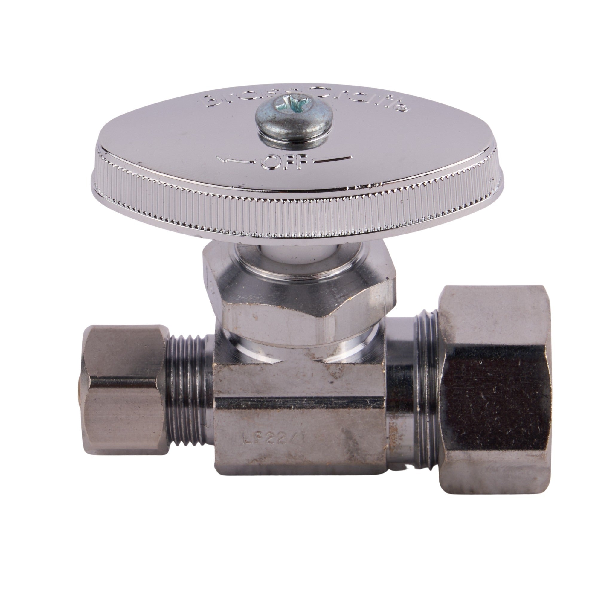 3/8 Od X 1/2 Nom Comp Straight Stop Chrome