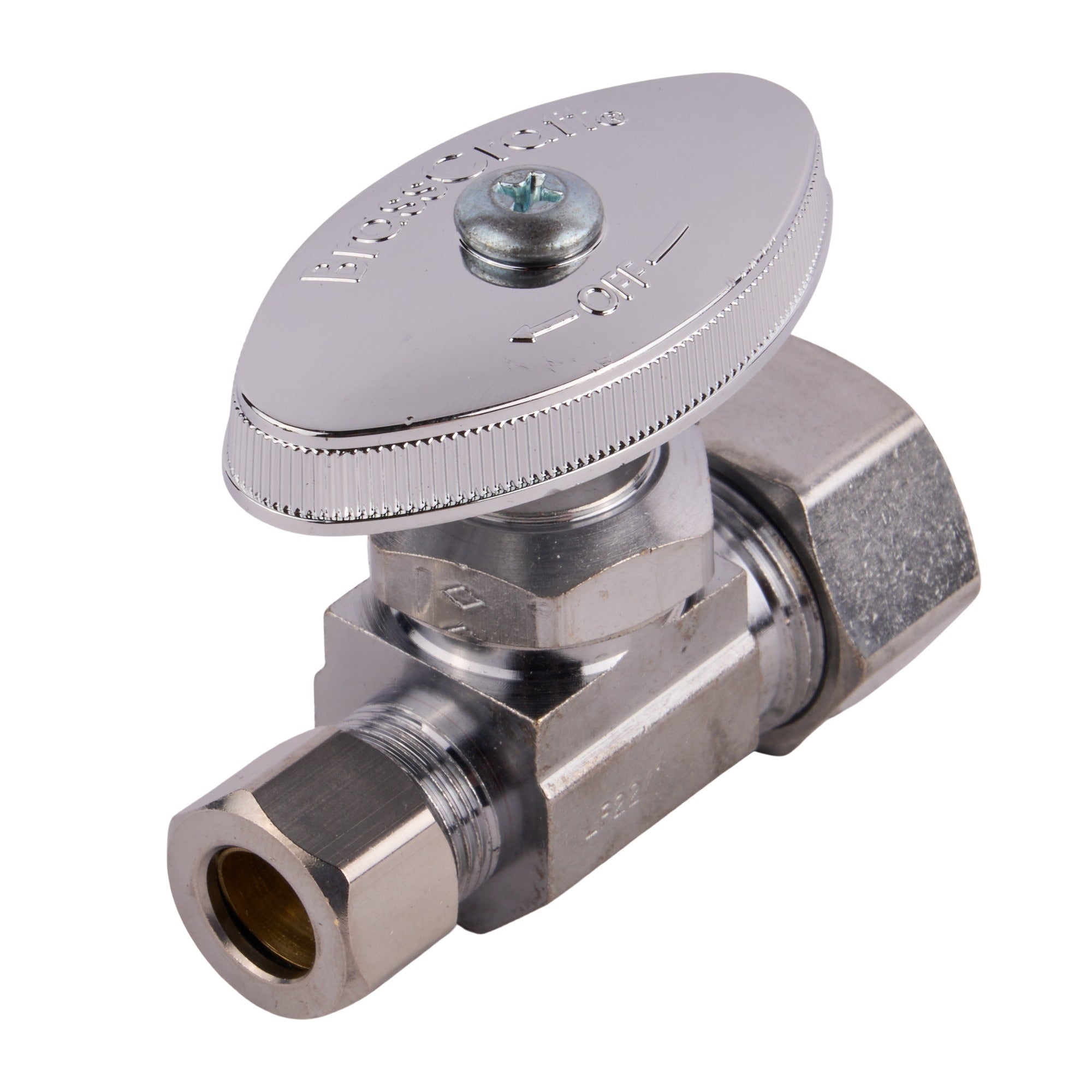 3/8 Od X 1/2 Nom Comp Straight Stop Chrome