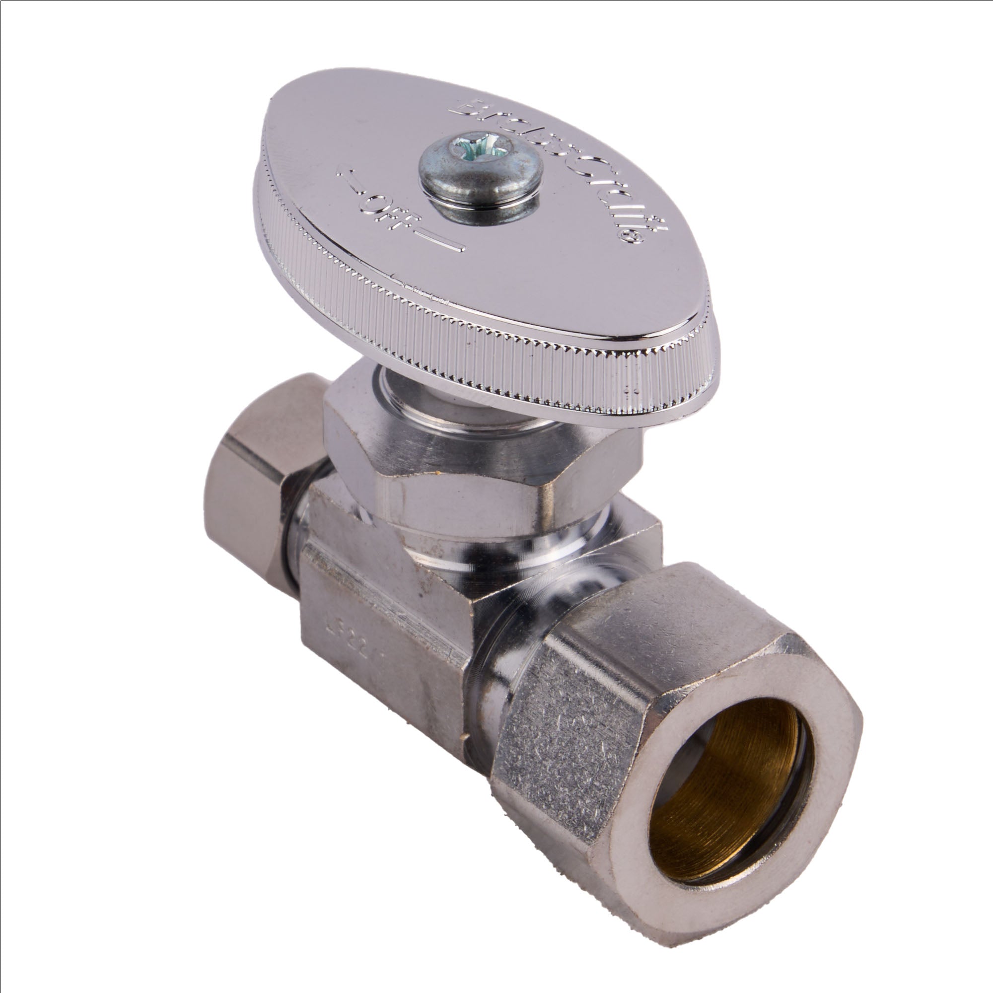 3/8 Od X 1/2 Nom Comp Straight Stop Chrome
