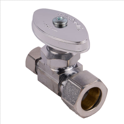 3/8 Od X 1/2 Nom Comp Straight Stop Chrome