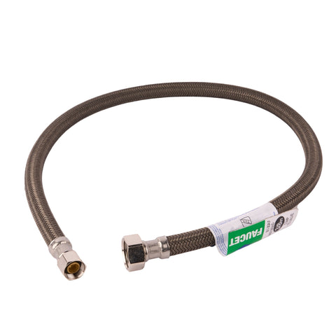 PRO1F30 30" Braided Stainless Steel Hose Faucet Connector (3/8" Compression x 1/2" FIP)