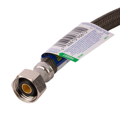 PRO1F16 16" Braided Stainless Steel Hose Faucet Connector (3/8" Compression x 1/2" FIP)
