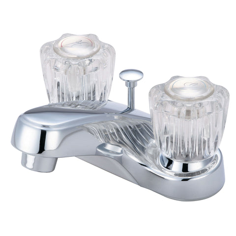 Olympia Faucets Elite 1.2 GPM Centerset Bathroom Faucet with Acrylic Handles and Brass Pop - Up Drain Assembly - APEX Supply Co.