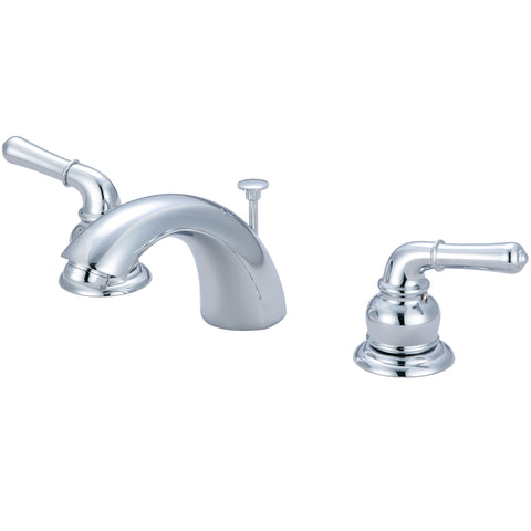 Olympia Faucets Accent 1.2 GPM Widespread Bathroom Faucet with C Style Spout and Brass Pop - Up Drain Assembly - APEX Supply Co.