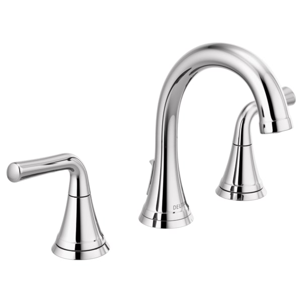 Delta Kayra Widespread Bathroom Faucet with Pop - Up Drain Assembly - APEX Supply Co.