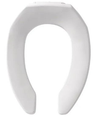 Bemis Elongated Commercial Plastic Open Front Toilet Seat Less Cover with STA - TITE® Check Hinge - APEX Supply Co.