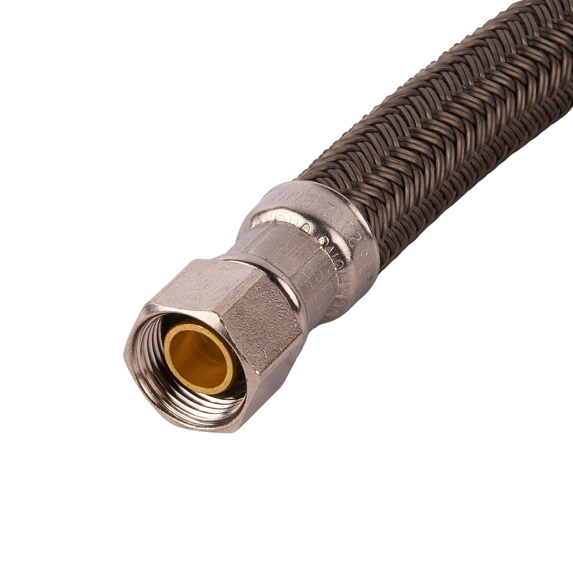 PRO1T12 12" Braided Stainless Steel Hose Toilet Connector (3/8" Comp. x 7/8" Ballcock) - APEX Supply Co.