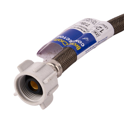 PRO1T12 12" Braided Stainless Steel Hose Toilet Connector (3/8" Comp. x 7/8" Ballcock) - APEX Supply Co.