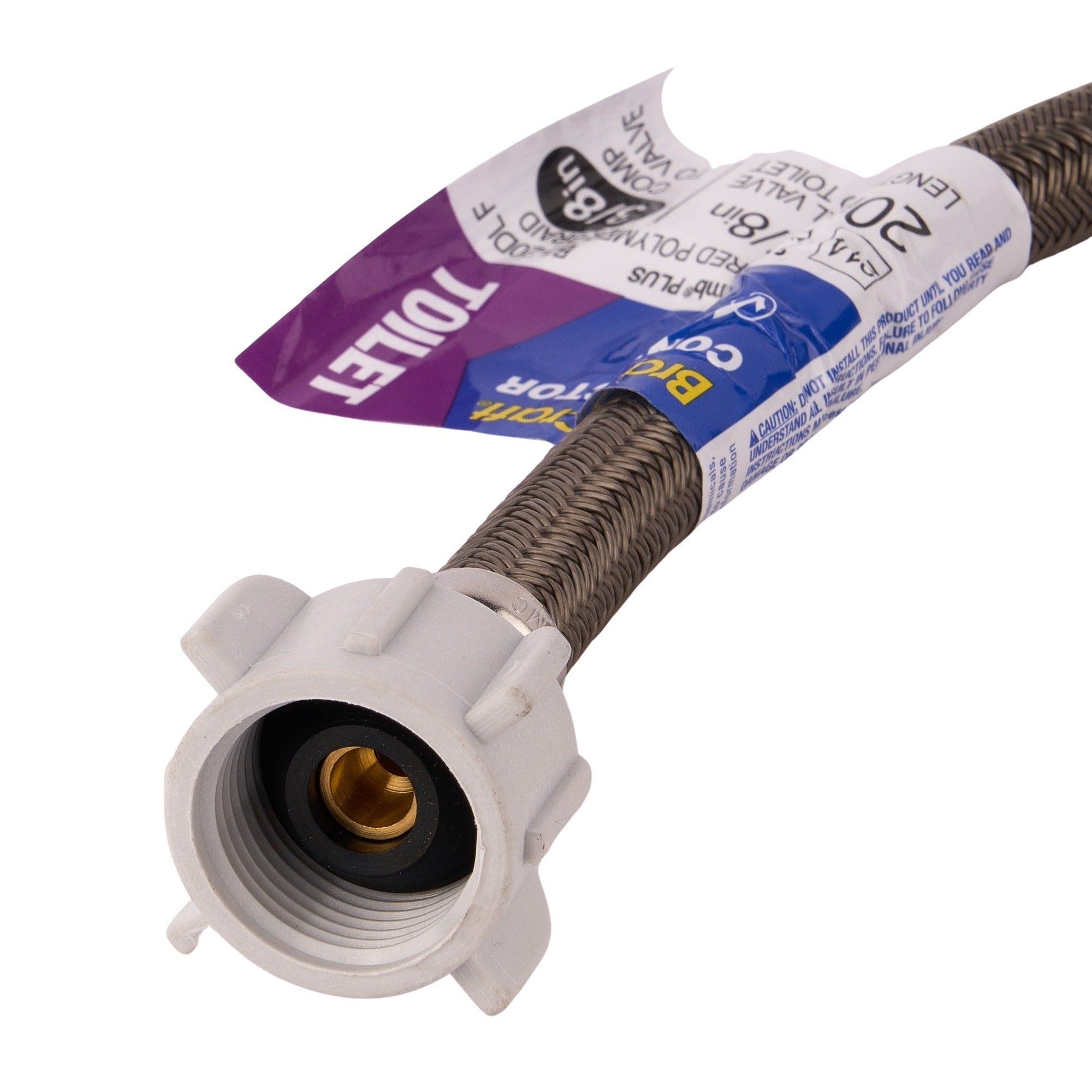 PRO1T20 20" Braided Stainless Steel Hose Toilet Connector (3/8" Compression x 7/8" Ballcock)