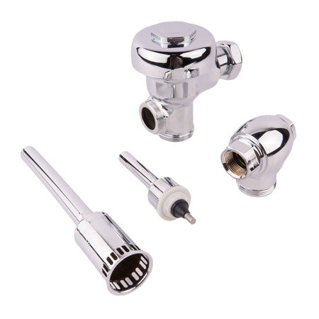 Manual Urinal Flush Valve – 0.5 GPF, Chrome Brass, Hand Control, Time Delay 2-4 Sec, For Commercial Restrooms
