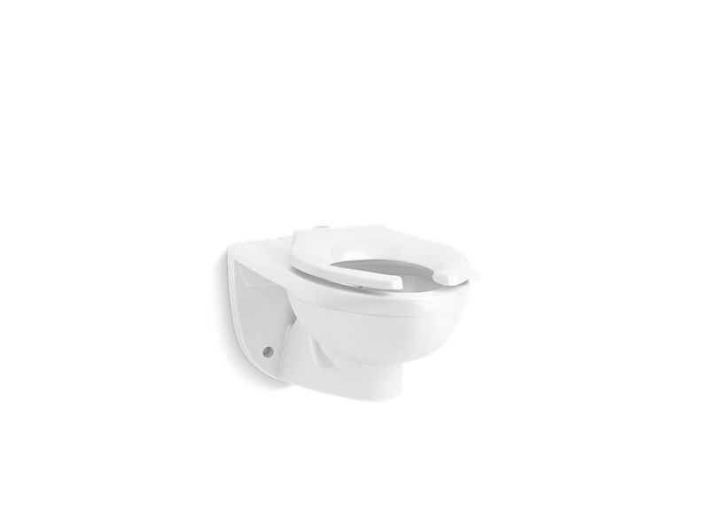 Kohler Kingston Ultra Wall - mount Top Spud Flushometer Bowl 1.28 GPF in White - APEX Supply Co.
