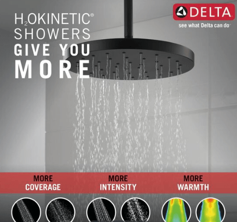 Delta 12" Shower Head Matte Black – 52160BL25 - APEX Supply Co.