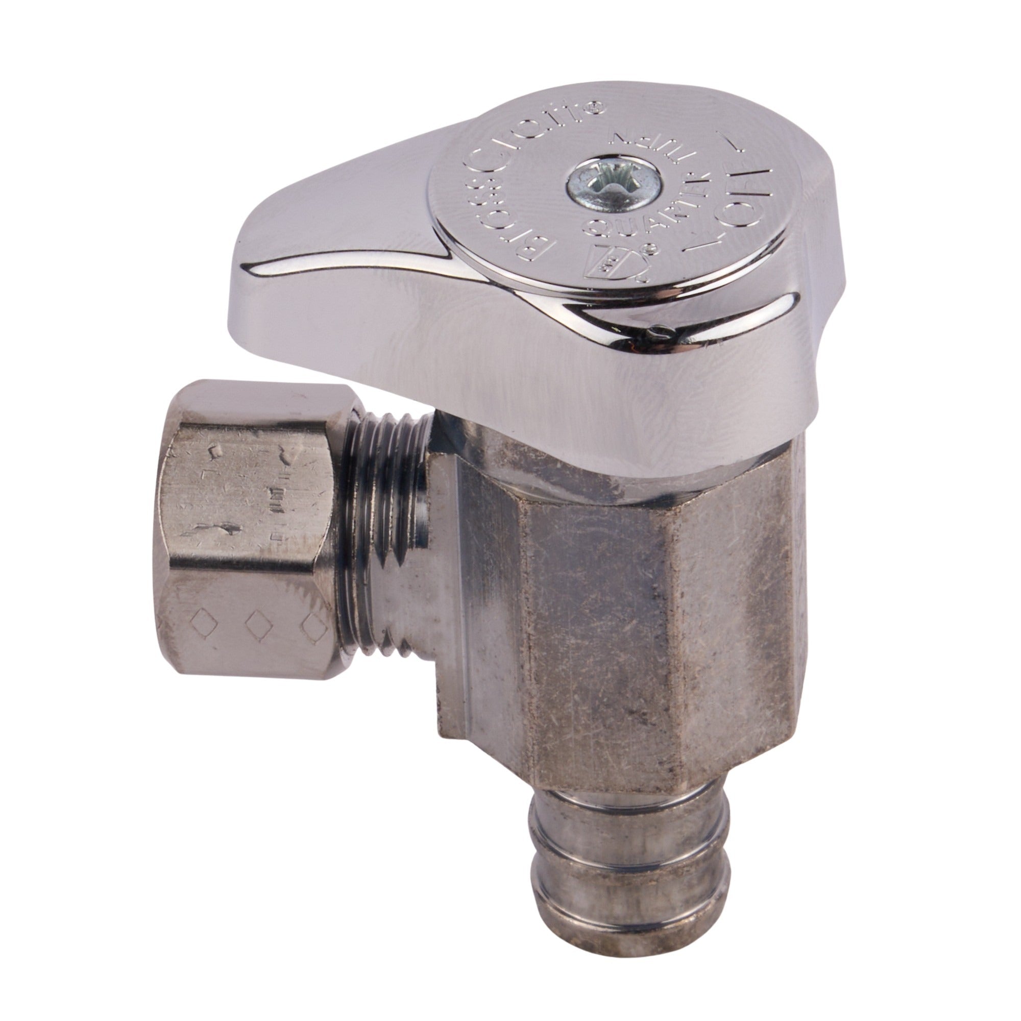 1/2"X 3/8"Comp Pex Barb 1/4 Turn Angle Stop