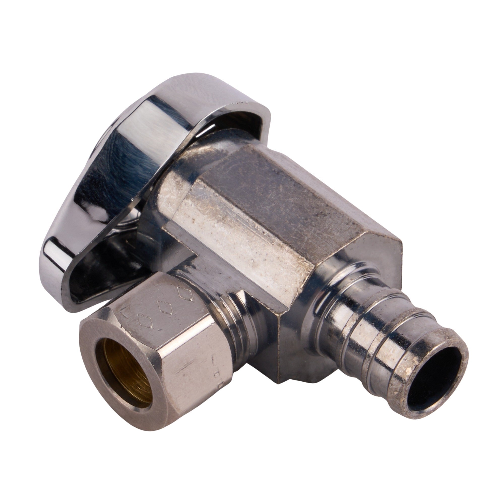 1/2"X 3/8"Comp Pex Barb 1/4 Turn Angle Stop