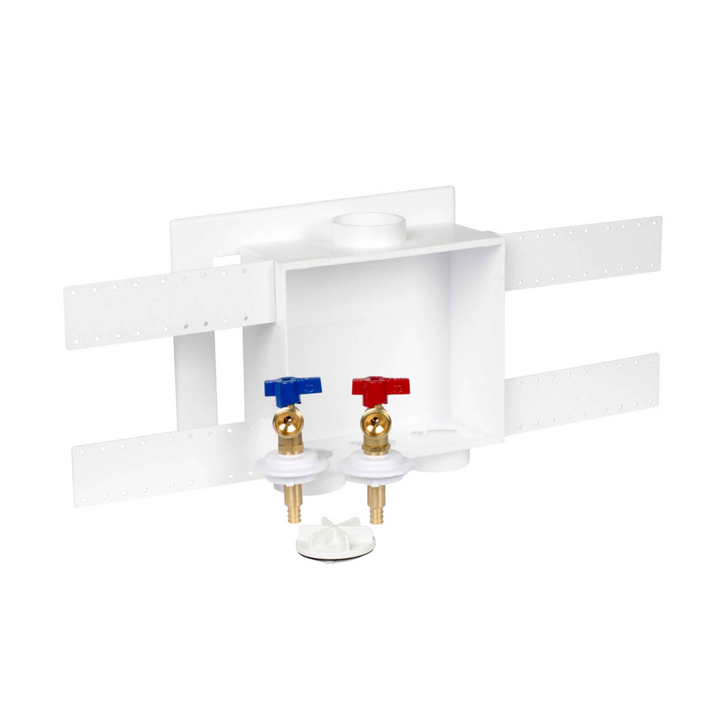 QUADTRO Washing Machine Outlet Box w/ 1/4 Turn Brass Ball Valves (1/2" PEX Crimp)