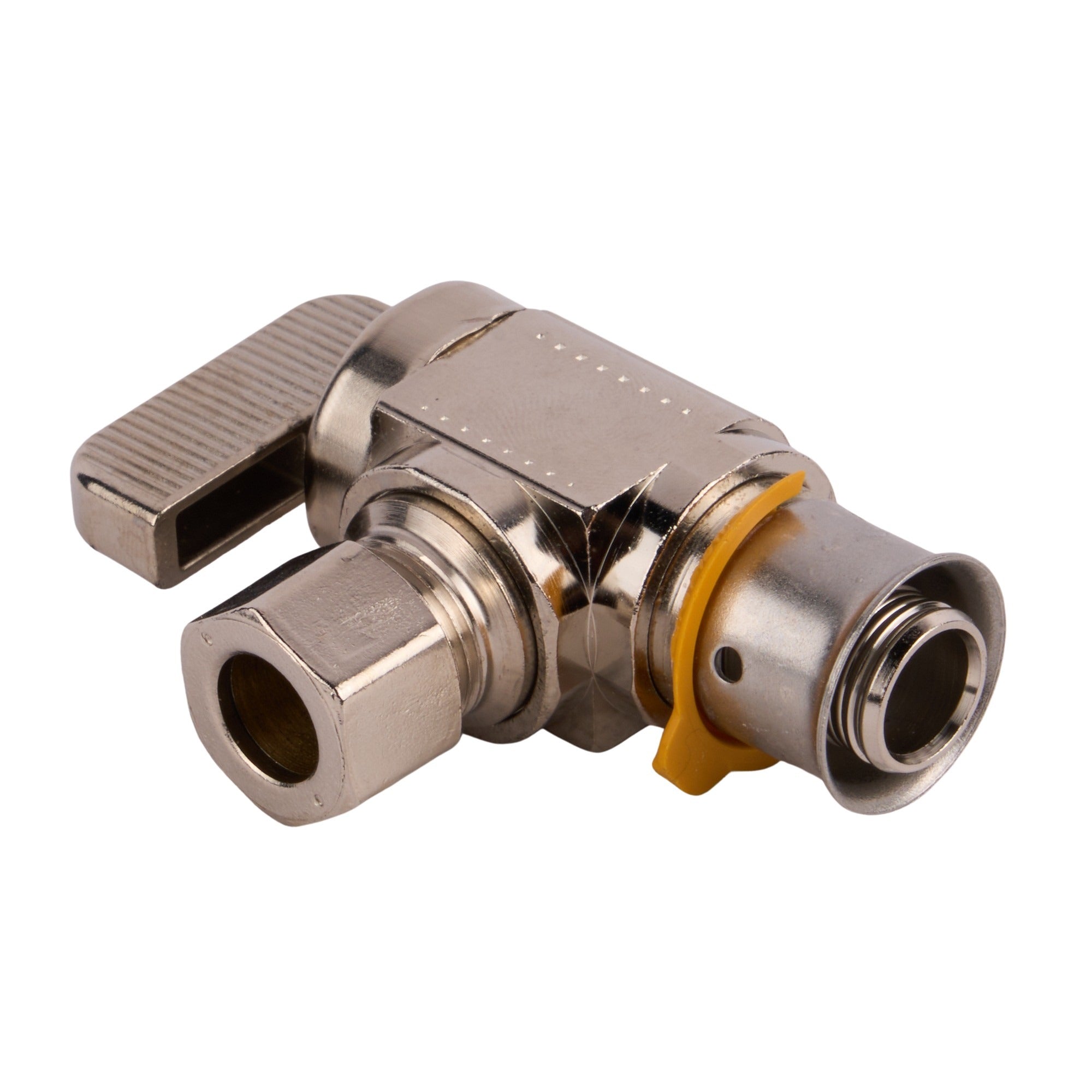 Viega Press Chrome Brass Angled Stop Valve Press x 3/8 OD (Lead Free) - APEX Supply Co.