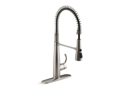 Kohler Simplice 1.5 GPM Single Hole Pre - Rinse Pull Down Kitchen Faucet - Includes Escutcheon - APEX Supply Co.