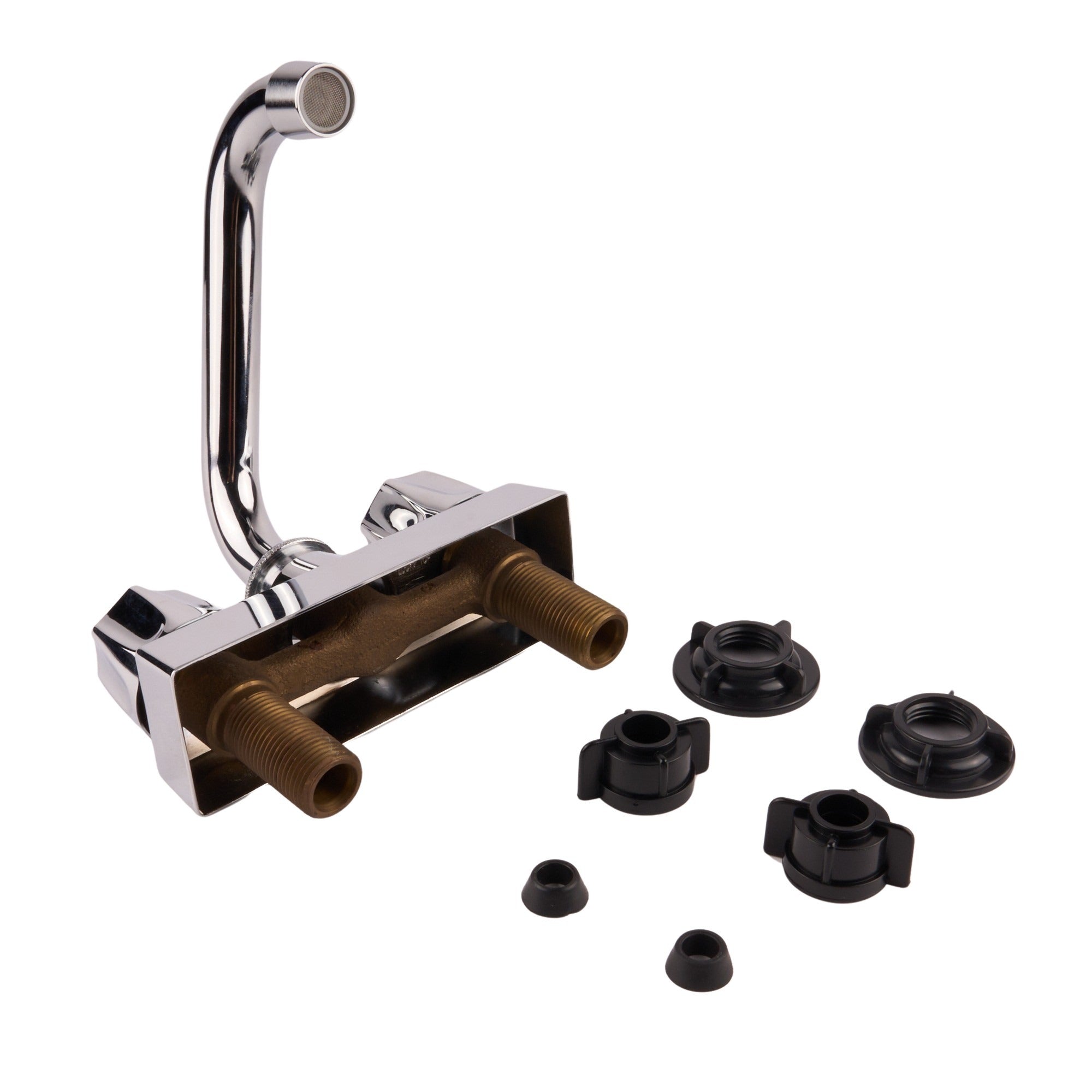 Banner Faucet Two Metal Handle Laundry Tub Faucet 6" Spout 4" Center - APEX Supply Co.