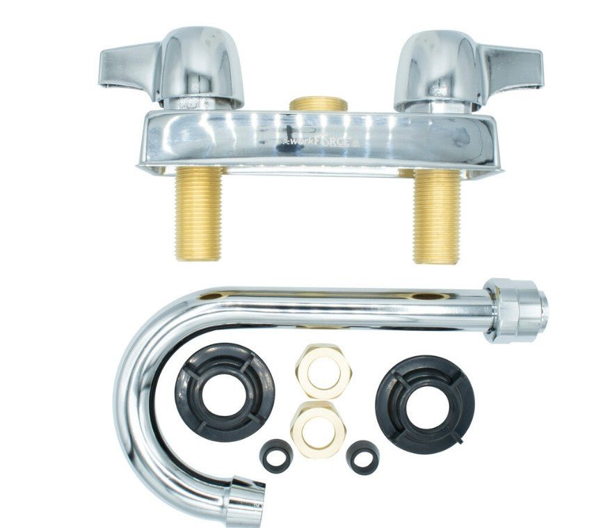 BK WorkForce Standard Duty Faucet, 3.5" Gooseneck Spout, 4" O.C.Deck Mount - APEX Supply Co.