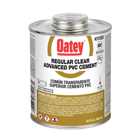 Regular Clear Advanced PVC Cement (Clear) 32 oz.
