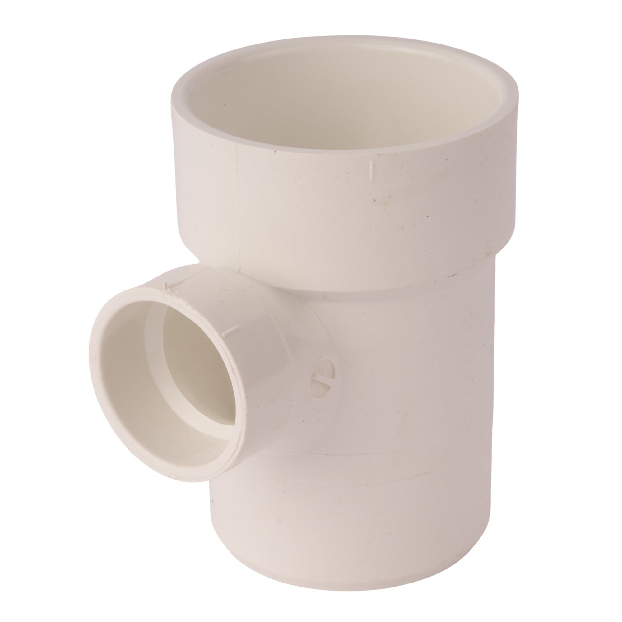 PVC DWV Reducing Street Sanitary Tee (Socket x Socket x Spigot) 3" x 3" x 1-1/2"