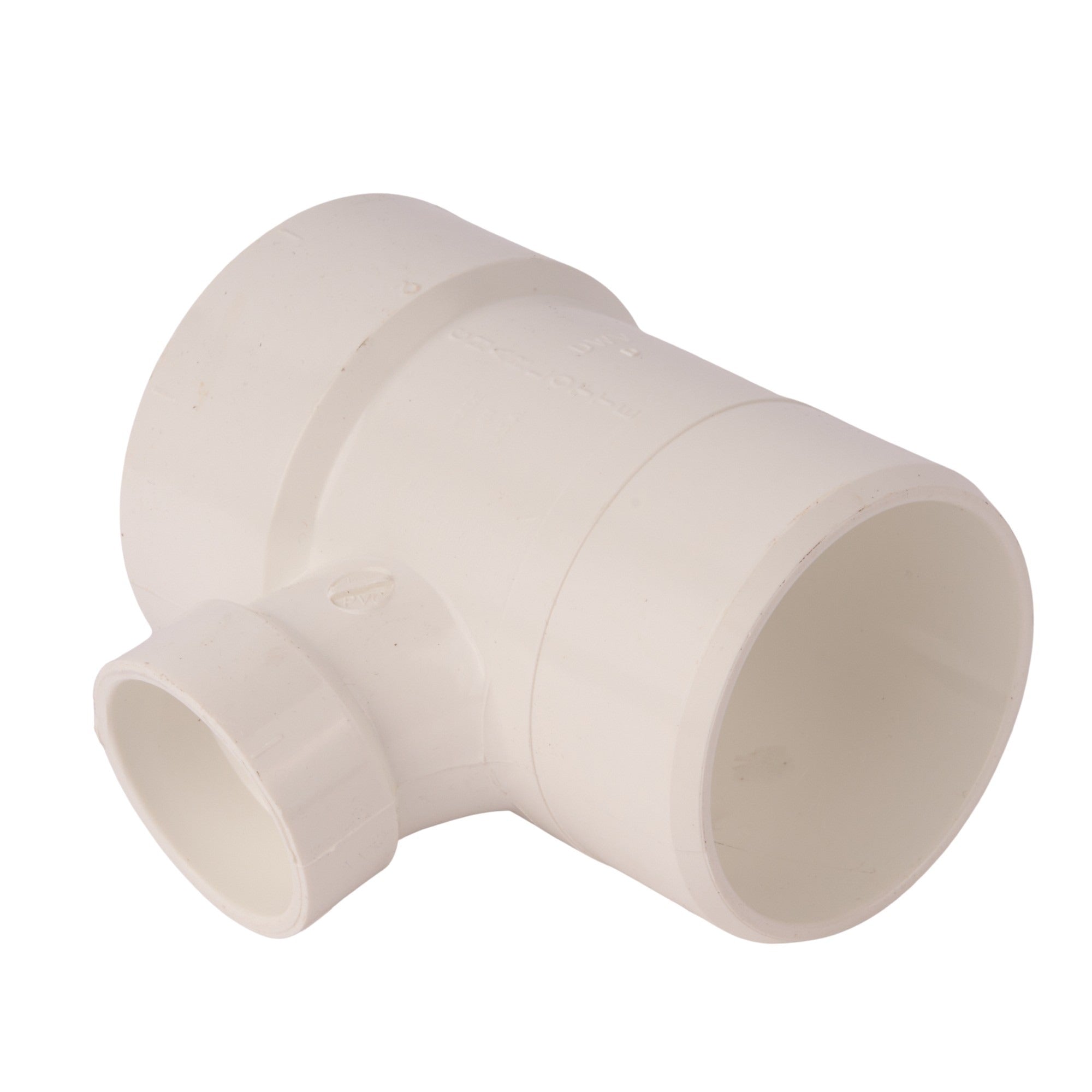 PVC DWV Reducing Street Sanitary Tee (Socket x Socket x Spigot) 3" x 3" x 1-1/2"