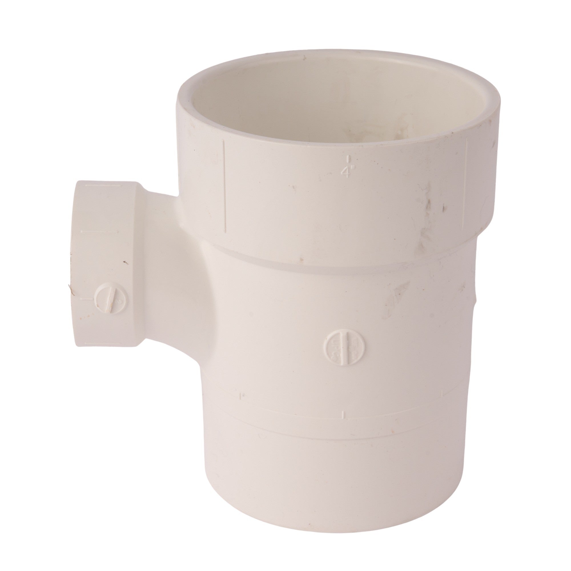 PVC DWV Reducing Street Sanitary Tee (Socket x Socket x Spigot) 4" x 4" x 2"