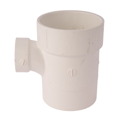 PVC DWV Reducing Street Sanitary Tee (Socket x Socket x Spigot) 4" x 4" x 2"