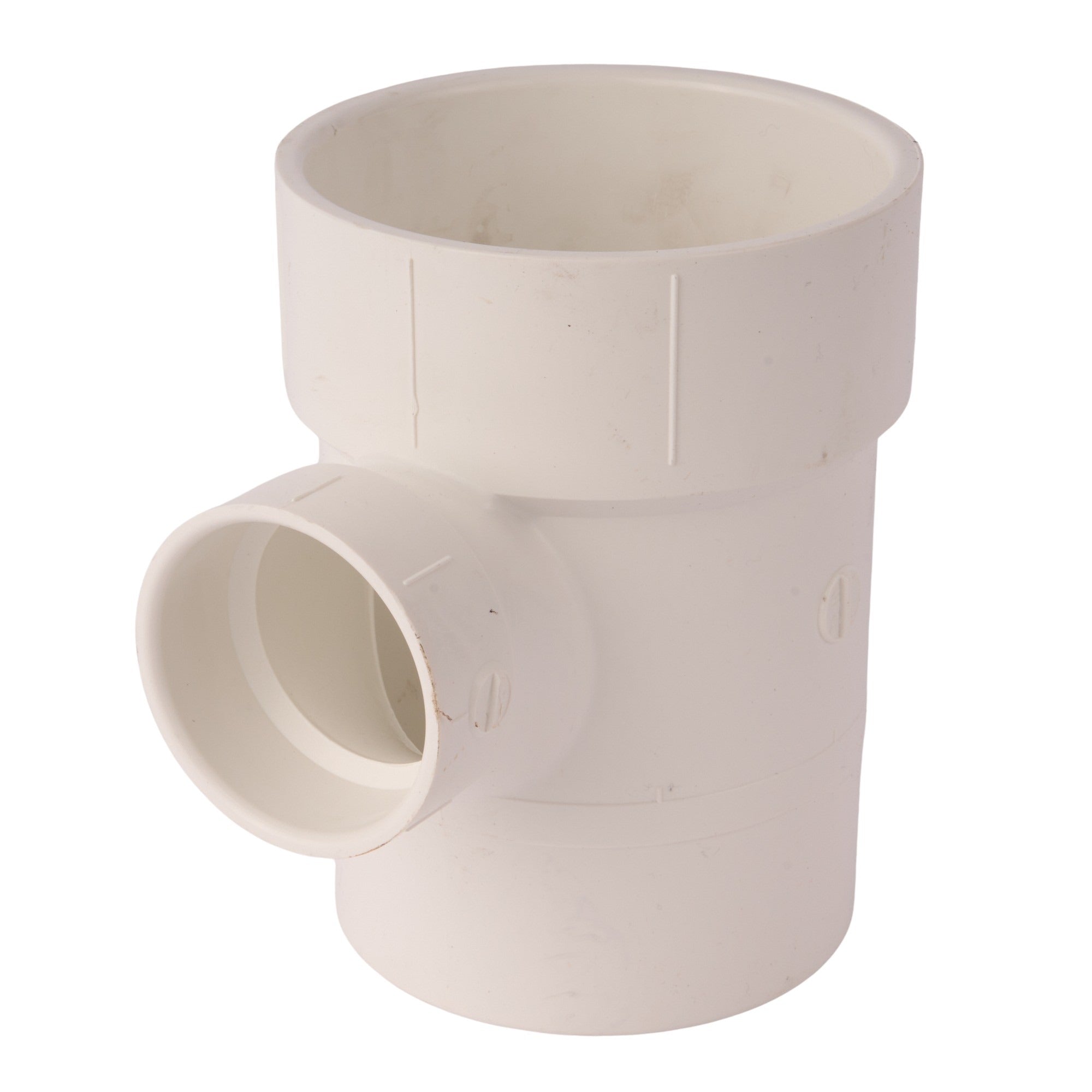 PVC DWV Reducing Street Sanitary Tee (Socket x Socket x Spigot) 4" x 4" x 2"
