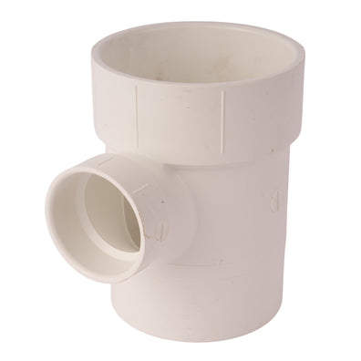 PVC DWV Reducing Street Sanitary Tee (Socket x Socket x Spigot) 4" x 4" x 2"