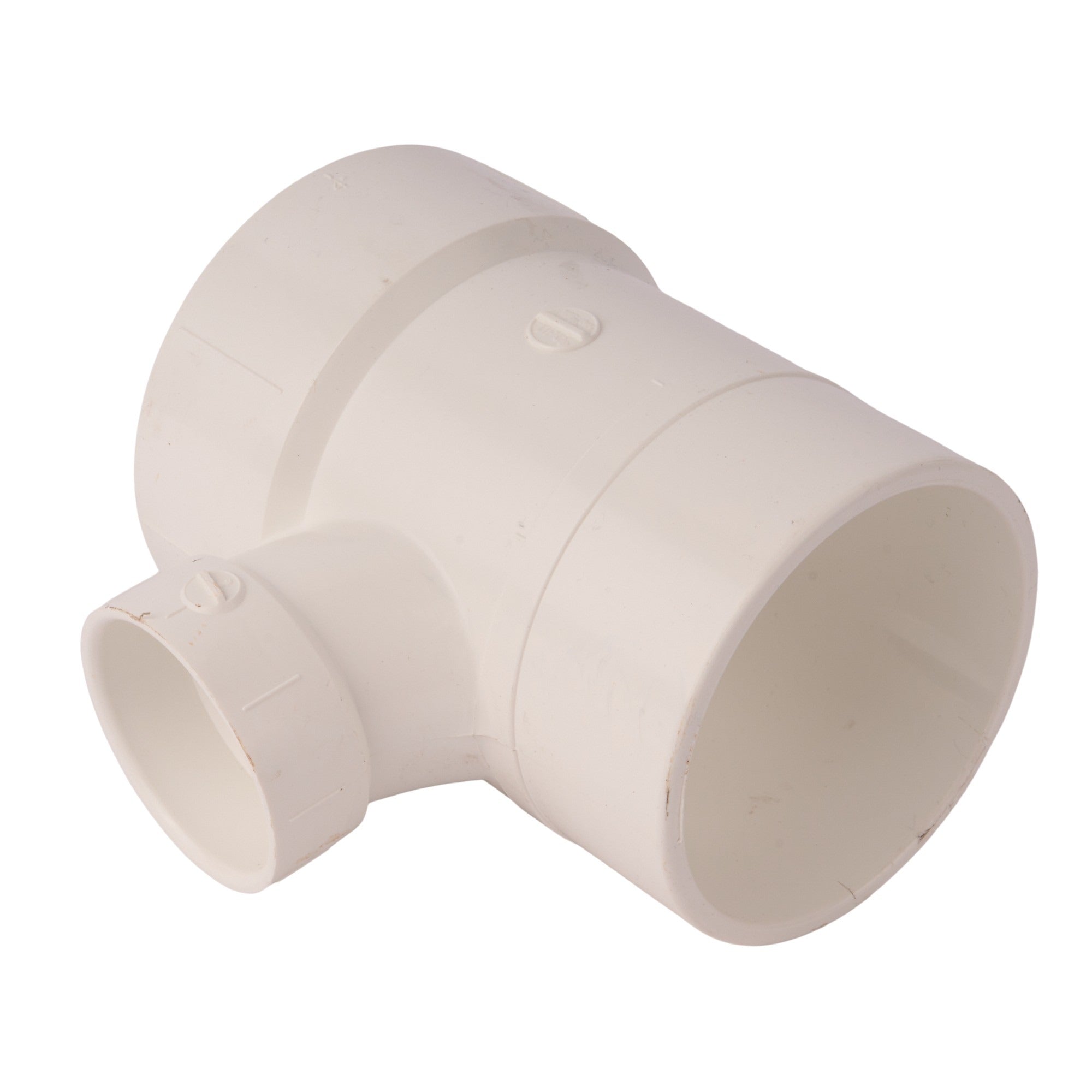 PVC DWV Reducing Street Sanitary Tee (Socket x Socket x Spigot) 4" x 4" x 2"