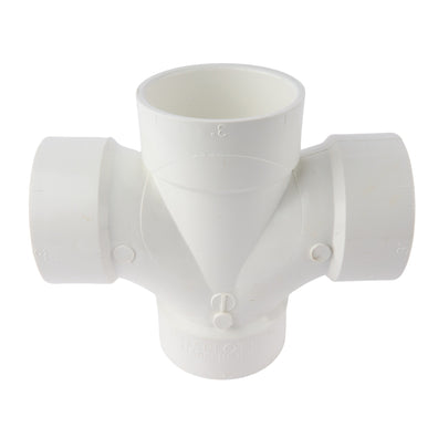 PVC DWV Reducing Sanitary Cross 3"