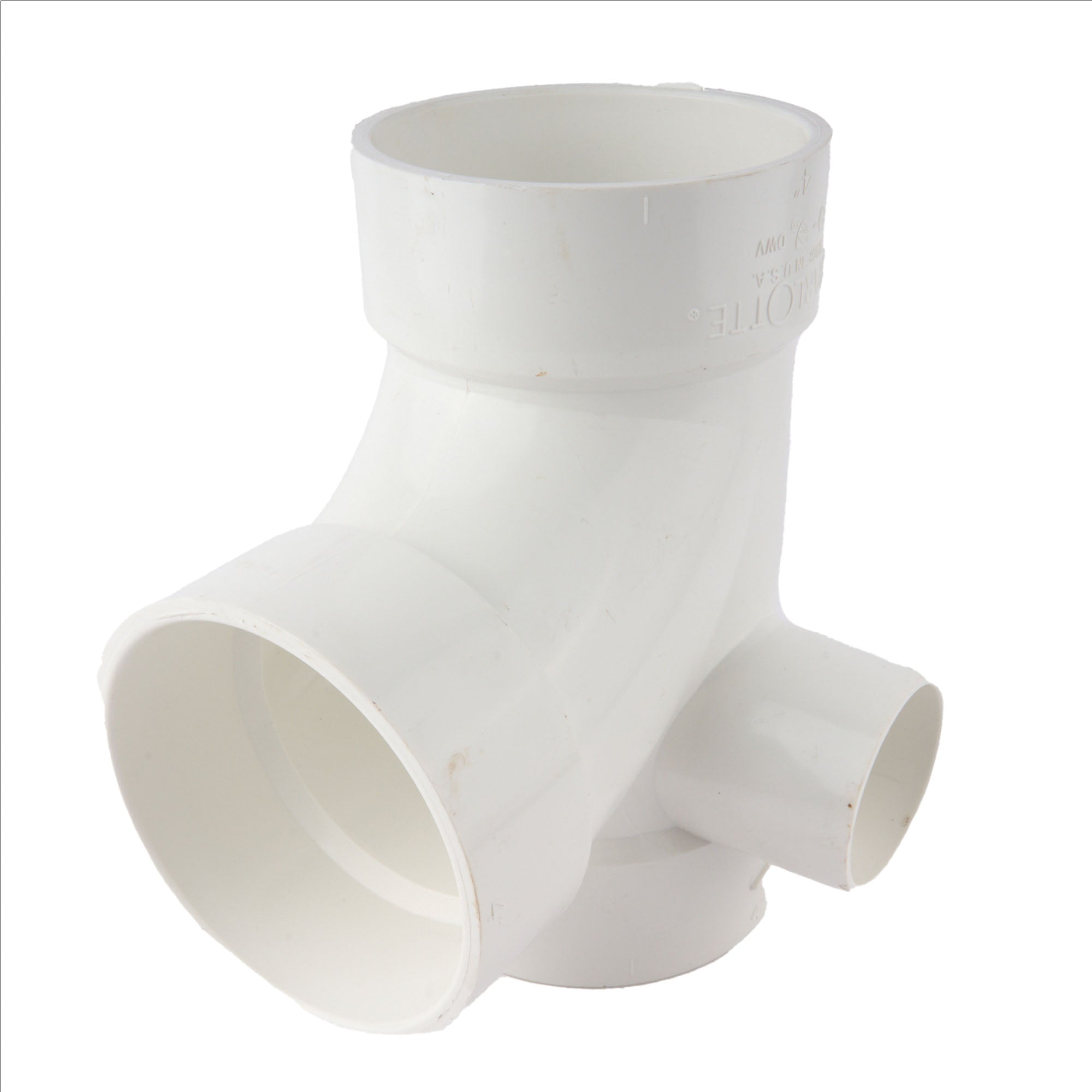 PVC DWV Sanitary Tee w/Right Side Inlet 4" x 4" x 4" x 2"