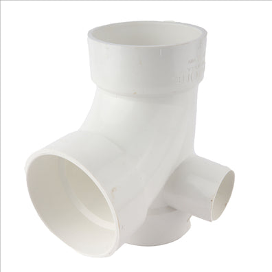PVC DWV Sanitary Tee w/Right Side Inlet 4" x 4" x 4" x 2"