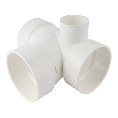 PVC DWV Sanitary Tee w/Right Side Inlet 4" x 4" x 4" x 2"
