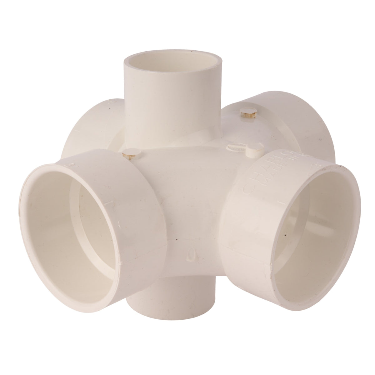 Side Inlet T PVC DWV Double Sanitary Tee w/2