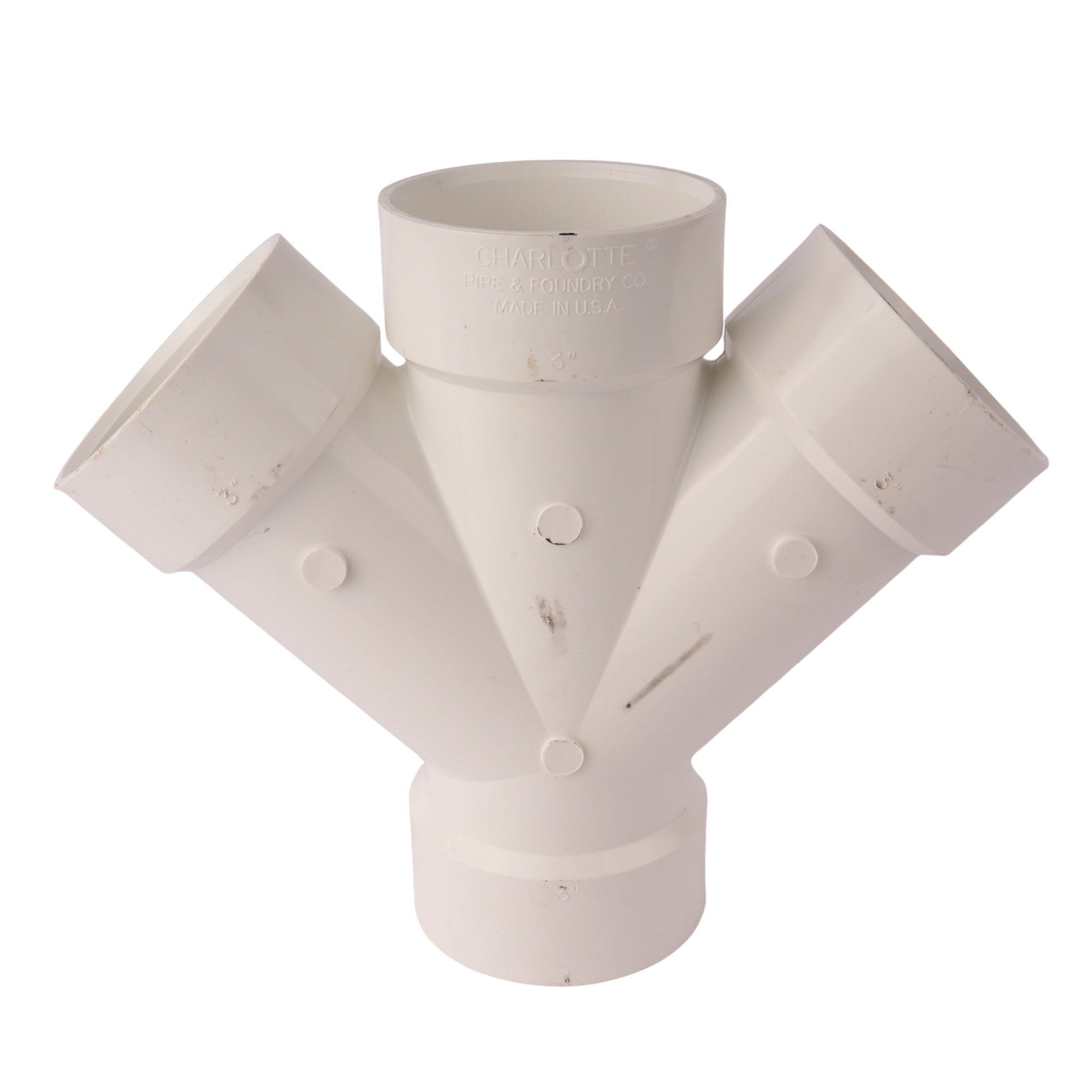 PVC DWV Reducing Double Wye 3"