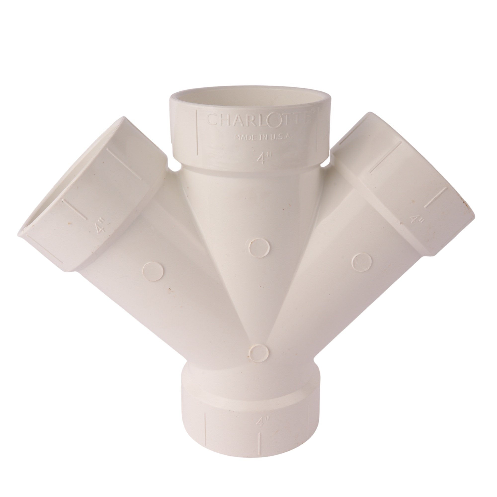 PVC DWV Reducing Double Wye 4"